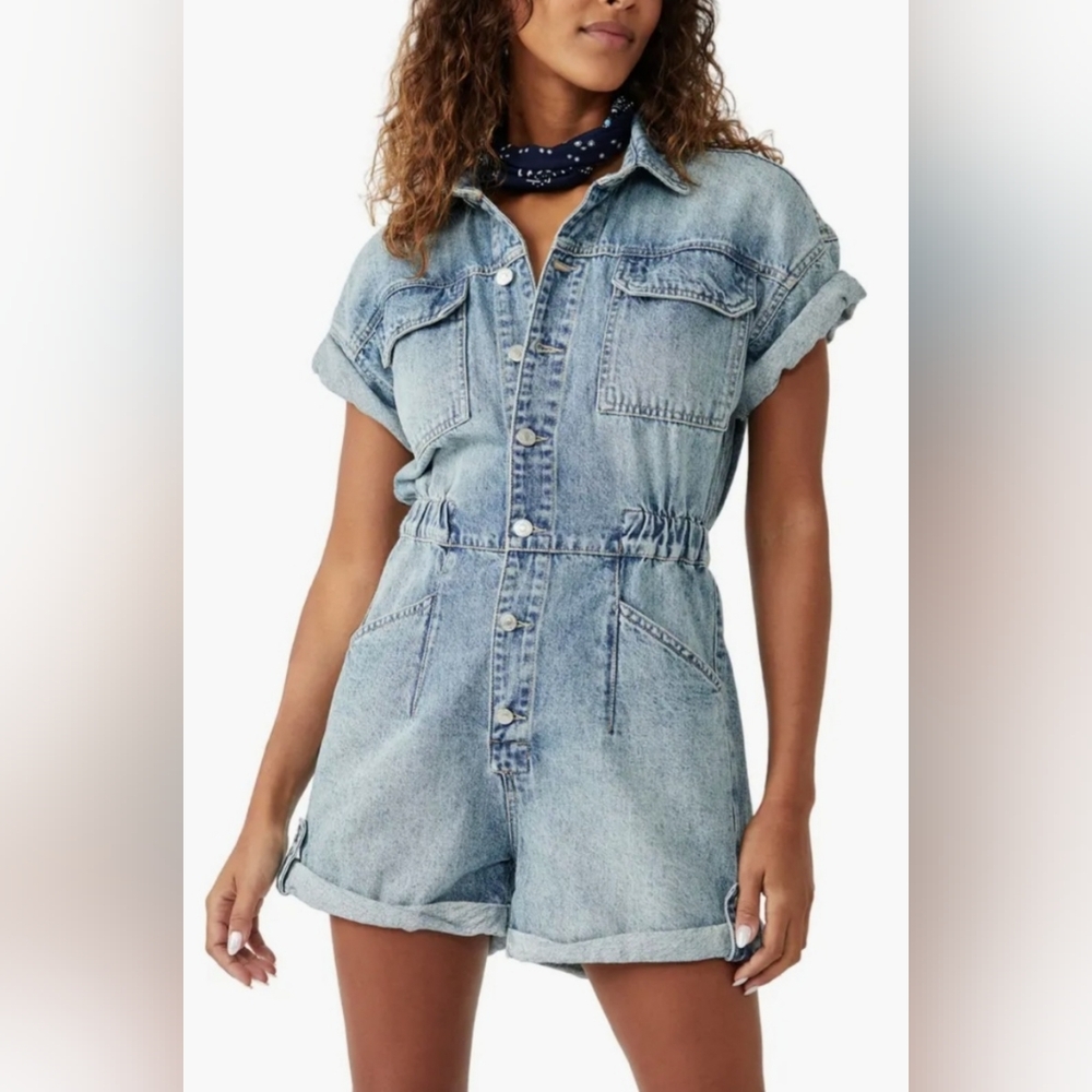 Free People "We The Free" Marci Denim Romper